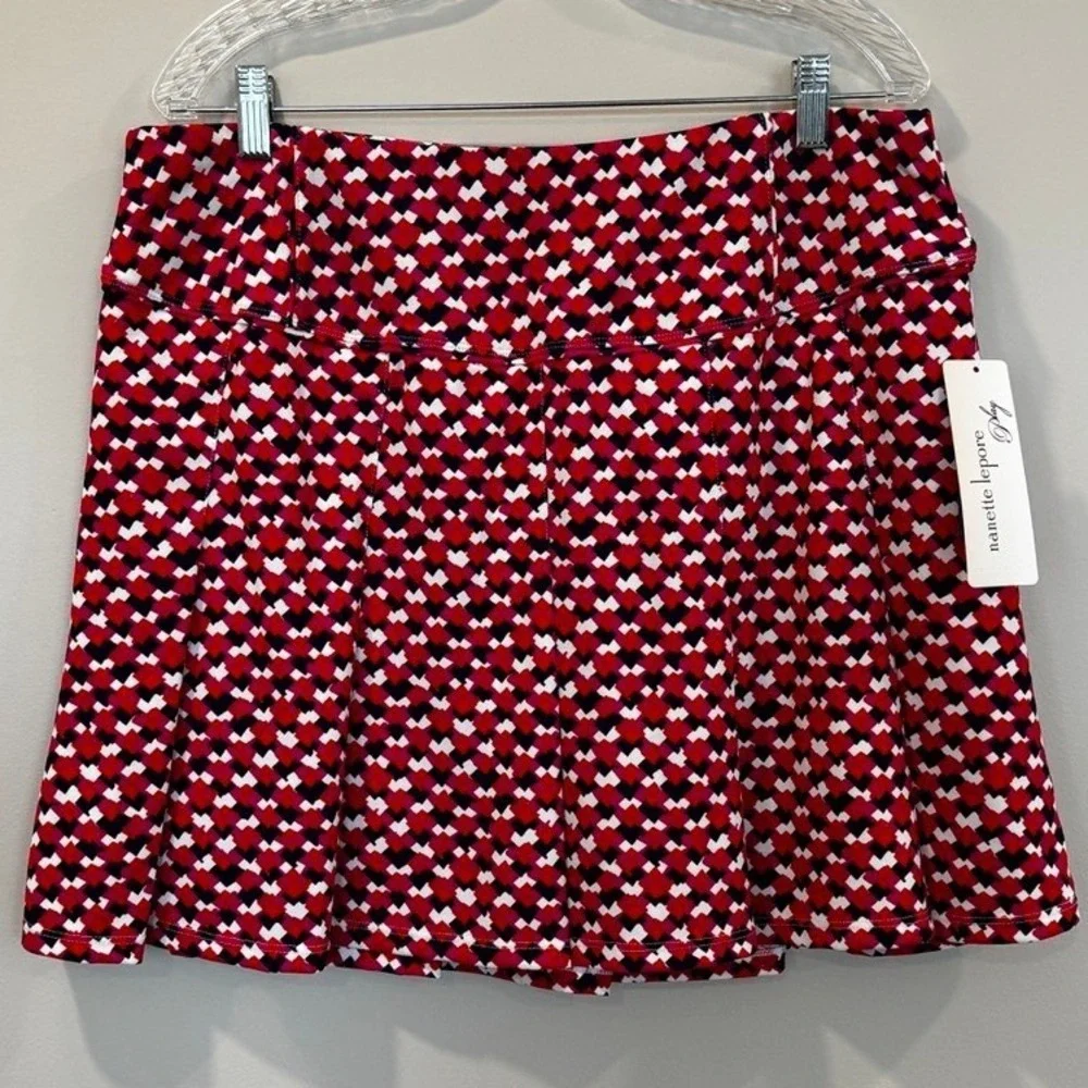 Nanette Lepore Athletic Skort Sz XL Geometric Print Pickleball Golf Tennis NEW